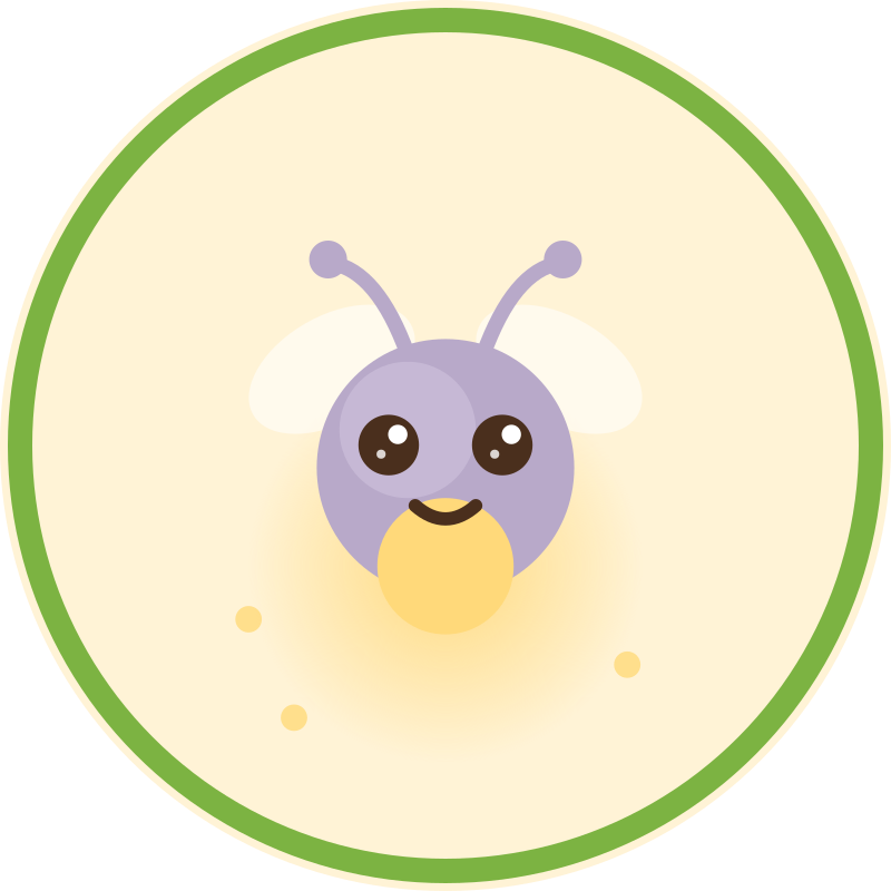 Luci, a purple firefly character