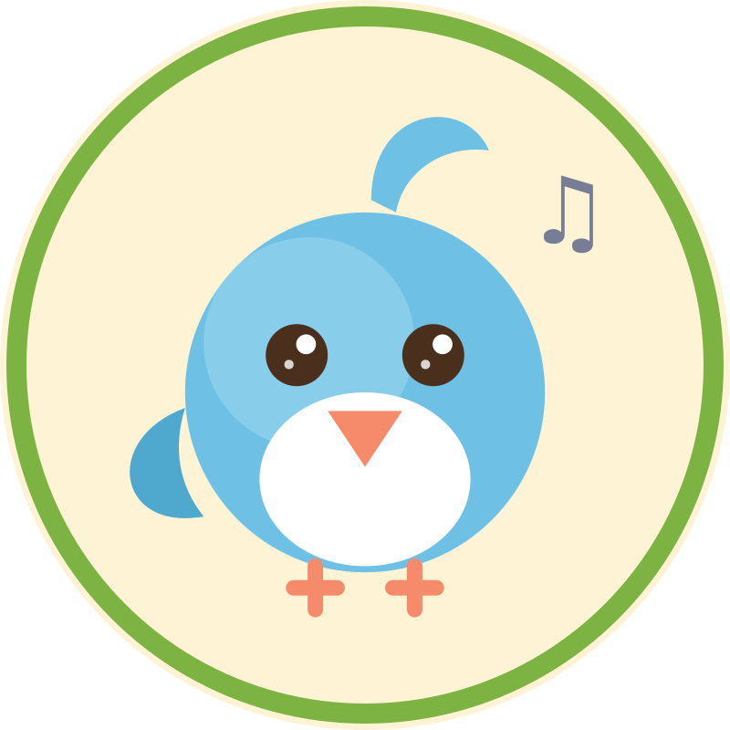 Pio, a light blue bird character